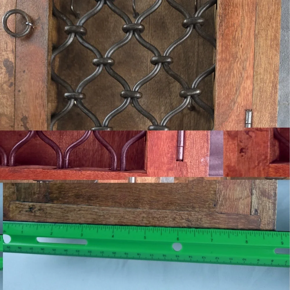 Vintage Wooden Wall Décor Key Hanging Cabinet Box Original Old Hand Crafted
